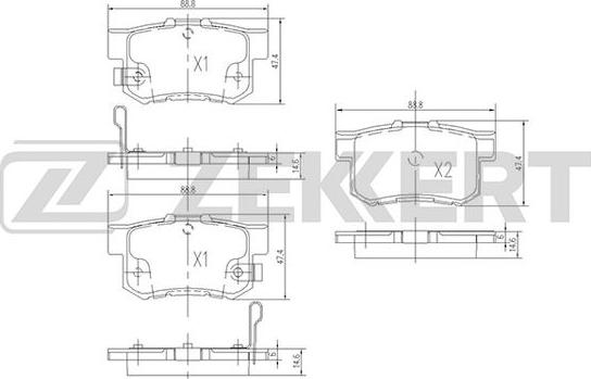 Zekkert BS-1713 - Kit de plaquettes de frein, frein à disque cwaw.fr