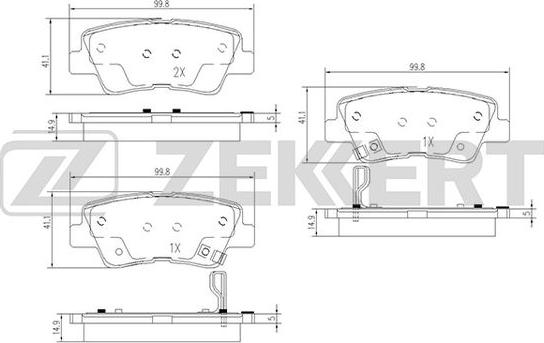 Zekkert BS-1781 - Kit de plaquettes de frein, frein à disque cwaw.fr