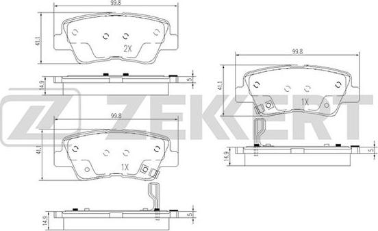 Zekkert BS-1788 - Kit de plaquettes de frein, frein à disque cwaw.fr