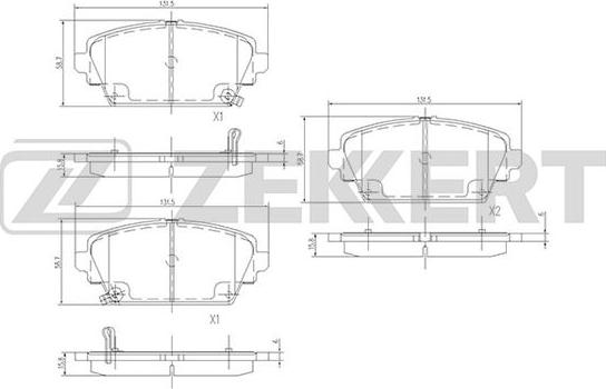 Zekkert BS-1735 - Kit de plaquettes de frein, frein à disque cwaw.fr