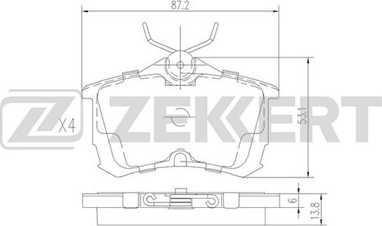 Zekkert BS-1736 - Kit de plaquettes de frein, frein à disque cwaw.fr