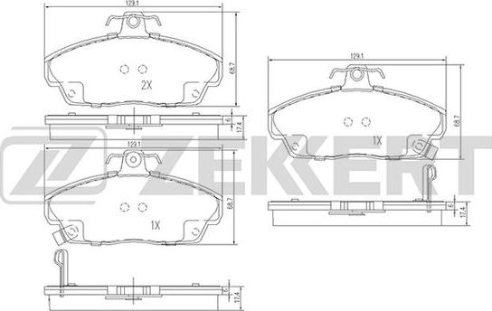 Zekkert BS-1724 - Kit de plaquettes de frein, frein à disque cwaw.fr