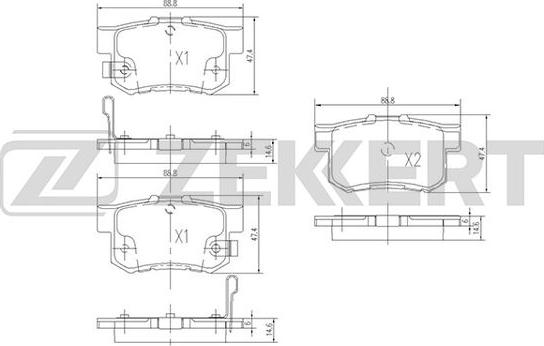 Zekkert BS-1720 - Kit de plaquettes de frein, frein à disque cwaw.fr