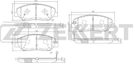 Zekkert BS-1777 - Kit de plaquettes de frein, frein à disque cwaw.fr