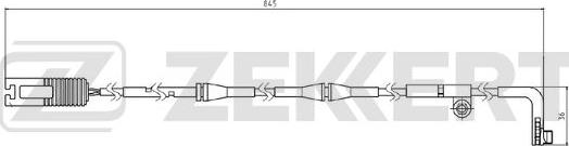 Zekkert BS-8069 - Contact d'avertissement, usure des plaquettes de frein cwaw.fr