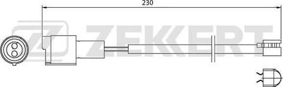 Zekkert BS-8001 - Contact d'avertissement, usure des plaquettes de frein cwaw.fr