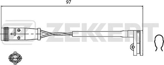 Zekkert BS-8018 - Contact d'avertissement, usure des plaquettes de frein cwaw.fr