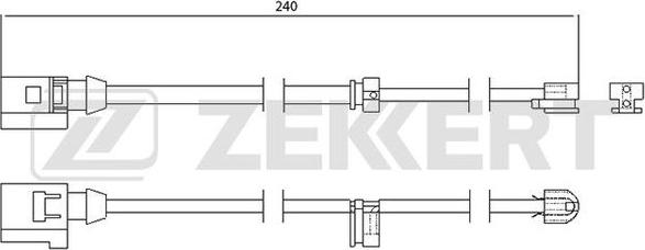 Zekkert BS-8028 - Contact d'avertissement, usure des plaquettes de frein cwaw.fr