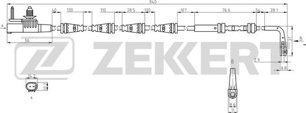 Zekkert BS-8141 - Contact d'avertissement, usure des plaquettes de frein cwaw.fr