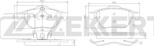 Zekkert BS-3044 - Kit de plaquettes de frein, frein à disque cwaw.fr