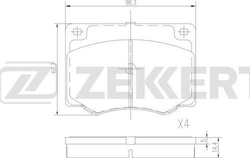 Zekkert BS-3043 - Kit de plaquettes de frein, frein à disque cwaw.fr