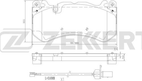 Zekkert BS-3042 - Kit de plaquettes de frein, frein à disque cwaw.fr