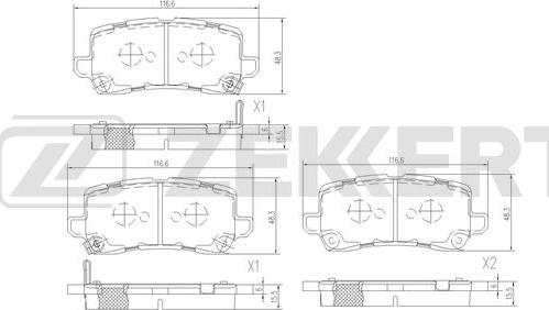 Zekkert BS-3059 - Kit de plaquettes de frein, frein à disque cwaw.fr