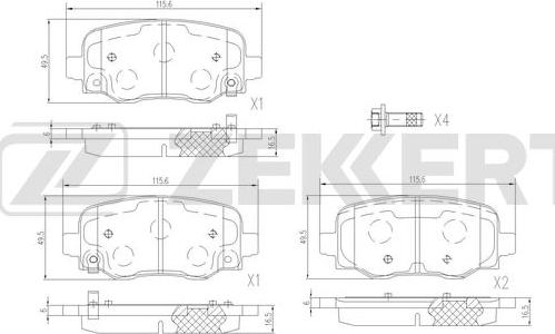 Zekkert BS-3058 - Kit de plaquettes de frein, frein à disque cwaw.fr