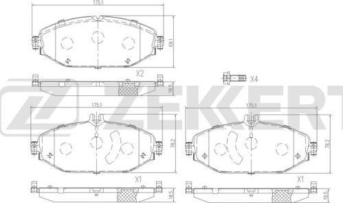 Zekkert BS-3057 - Kit de plaquettes de frein, frein à disque cwaw.fr