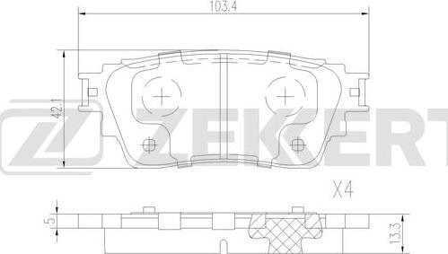 Zekkert BS-3069 - Kit de plaquettes de frein, frein à disque cwaw.fr