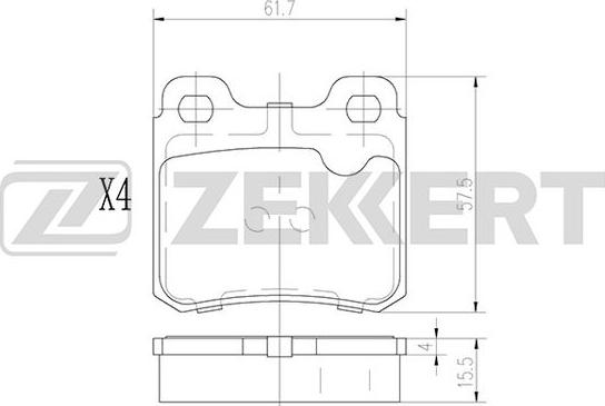 Zekkert BS-3000 - Kit de plaquettes de frein, frein à disque cwaw.fr