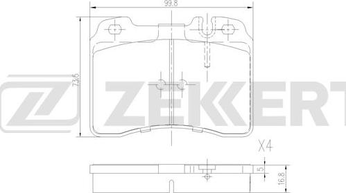 Zekkert BS-3002 - Kit de plaquettes de frein, frein à disque cwaw.fr