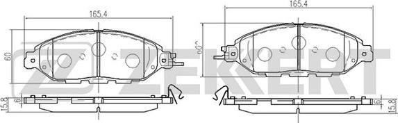 Zekkert BS-3015 - Kit de plaquettes de frein, frein à disque cwaw.fr