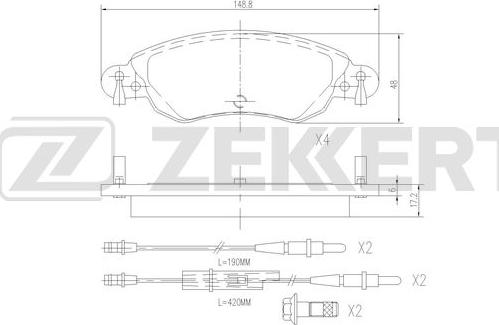 Zekkert BS-3036 - Kit de plaquettes de frein, frein à disque cwaw.fr