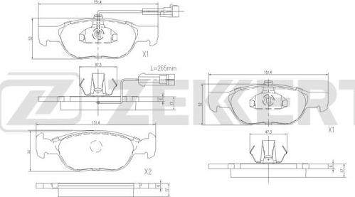 Zekkert BS-3033 - Kit de plaquettes de frein, frein à disque cwaw.fr