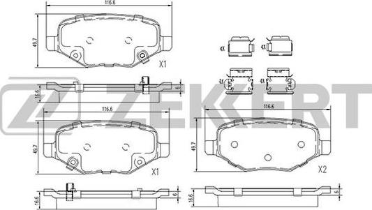 Zekkert BS-3023 - Kit de plaquettes de frein, frein à disque cwaw.fr