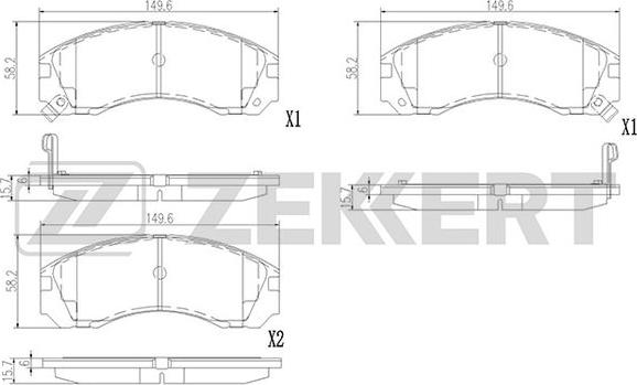 Zekkert BS-3022 - Kit de plaquettes de frein, frein à disque cwaw.fr