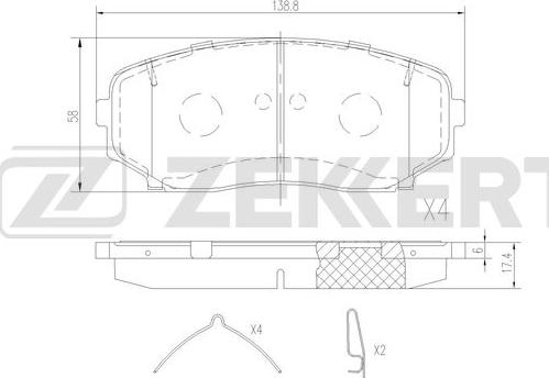 Zekkert BS-3070 - Kit de plaquettes de frein, frein à disque cwaw.fr