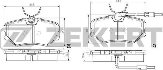 Zekkert BS-2993 - Kit de plaquettes de frein, frein à disque cwaw.fr