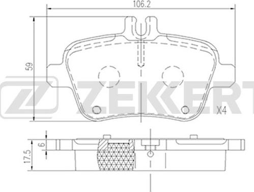 Zekkert BS-2949 - Kit de plaquettes de frein, frein à disque cwaw.fr