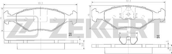 Zekkert BS-2944 - Kit de plaquettes de frein, frein à disque cwaw.fr