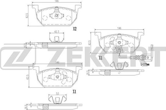 Zekkert BS-2955 - Kit de plaquettes de frein, frein à disque cwaw.fr