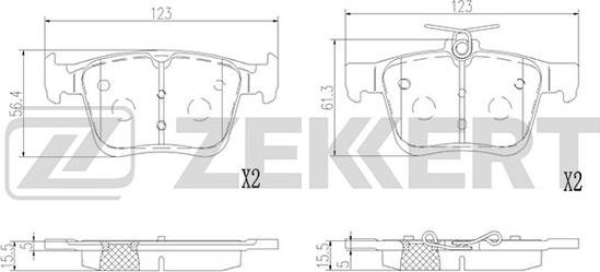 Zekkert BS-2952 - Kit de plaquettes de frein, frein à disque cwaw.fr