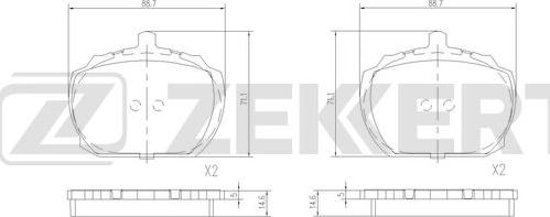 Zekkert BS-2964 - Kit de plaquettes de frein, frein à disque cwaw.fr