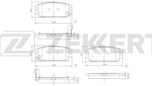 Zekkert BS-2961 - Kit de plaquettes de frein, frein à disque cwaw.fr