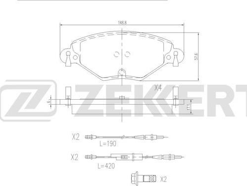 Zekkert BS-2909 - Kit de plaquettes de frein, frein à disque cwaw.fr