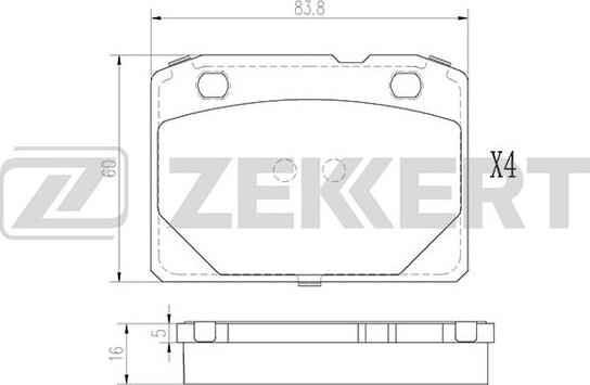 Zekkert BS-2901 - Kit de plaquettes de frein, frein à disque cwaw.fr