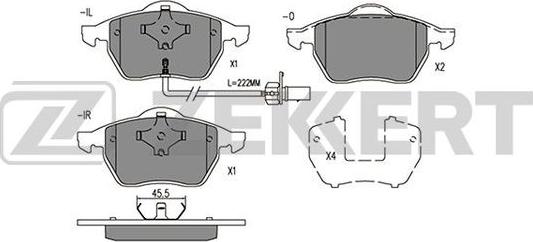 Zekkert BS-2908 - Kit de plaquettes de frein, frein à disque cwaw.fr