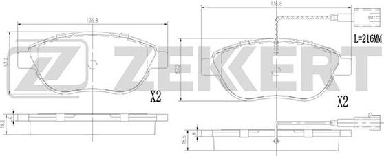 Zekkert BS-2919 - Kit de plaquettes de frein, frein à disque cwaw.fr