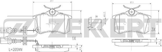 Zekkert BS-2917 - Kit de plaquettes de frein, frein à disque cwaw.fr