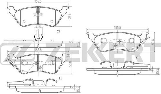 Zekkert BS-2980 - Kit de plaquettes de frein, frein à disque cwaw.fr