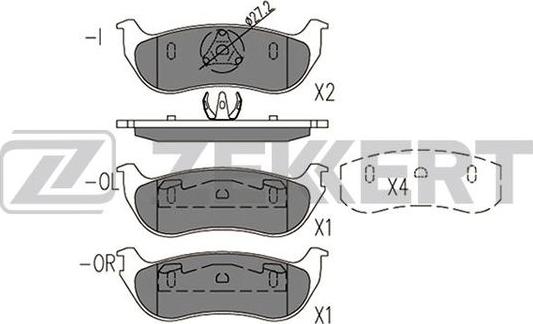 Zekkert BS-2981 - Kit de plaquettes de frein, frein à disque cwaw.fr