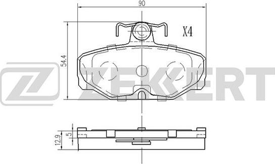 Zekkert BS-2987 - Kit de plaquettes de frein, frein à disque cwaw.fr