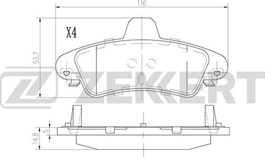 Zekkert BS-2929 - Kit de plaquettes de frein, frein à disque cwaw.fr