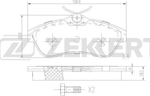 Zekkert BS-2921 - Kit de plaquettes de frein, frein à disque cwaw.fr