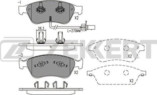 Zekkert BS-2928 - Kit de plaquettes de frein, frein à disque cwaw.fr