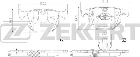 Zekkert BS-2922 - Kit de plaquettes de frein, frein à disque cwaw.fr