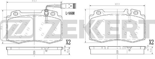 Zekkert BS-2927 - Kit de plaquettes de frein, frein à disque cwaw.fr