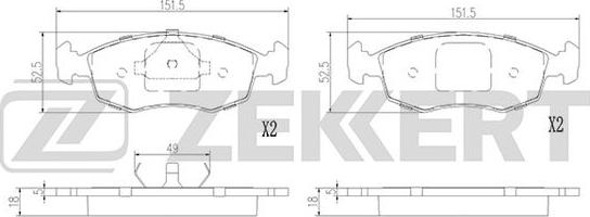 Zekkert BS-2975 - Kit de plaquettes de frein, frein à disque cwaw.fr