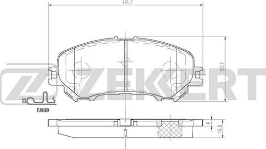 Zekkert BS-2973 - Kit de plaquettes de frein, frein à disque cwaw.fr